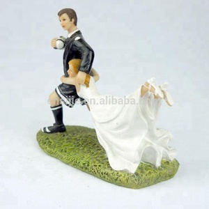 Polyresin <span class=keywords><strong>Personnalisé</strong></span> Gâteau De Mariage Toppers Mariée et Marié Figurines - Product Image 4