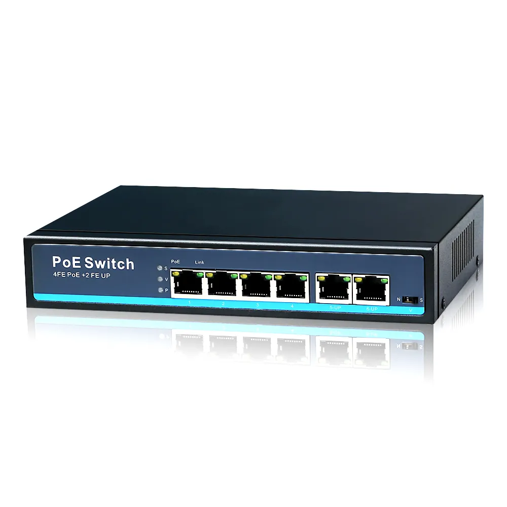 4 cổng 250 m CCTV Mạng Ethernet Poe Chuyển Đổi 48 v 10/100 m cho IP Máy Ảnh