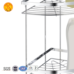 Plus populaire mural en métal en acier inoxydable shampooing organisateur de rangement 3 Niveaux salle De bain coin rack étagère de <span class=keywords><strong>douche</strong></span> - Product Image 4