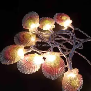 Guirnalda de luces con conchas de estrellas de mar para primavera y verano, decoración para fiestas, superventas