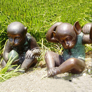 Sculpture d'animal en laiton singe, taille personnalisable - Product Image 3