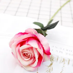 Tissu à tige unique, 1 pièce, fleur en velours, flanelle artificielle, Rose pour centre de table