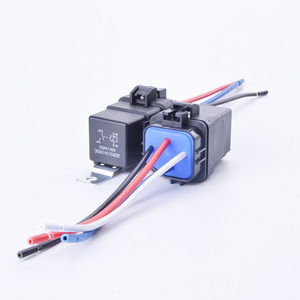 Waterproof Automobile Relay DC12V ,24v 40A 5Pin 4pin Auto Relay + Holder With 105mm Length Wires,Car Relay with Socket