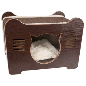 Rascador de árboles de madera para interior, cama para mascotas, casa para gatos, juego barato, plegable, para exteriores