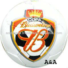 Mini balones de fútbol impresos con logotipo personalizado de alta calidad cosidos a mano de cuero PVC goma para entrenamiento deportivo - Product Image 2