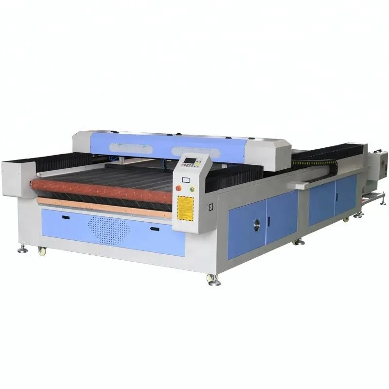 Auto alimentação do laser máquina com mesa transportadora para o material do rolo de corte a laser de forma contínua