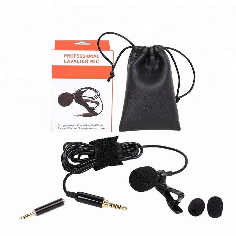 clip Microphone 3.5mm Jack Mini Wired Condenser Mic for Smartphones Laptop micro cravate professional lavalier lapel microphone