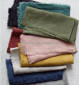 100% Flax <strong>Linen</strong> Napkin <strong>Table</strong> <strong>Cloth</strong> with Raw Edges Decoration - Product Image 1