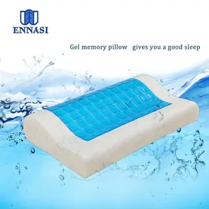 Travesseiro de gel de refrigeração azul, travesseiro colorido personalizado de gel de espuma de memória com capa à prova de pele