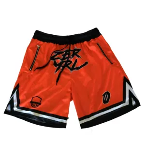 Custom Sublimation cheap basketball shorts for team with zipper pocket