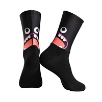 Vente en gros logo personnalisé Sublimation cyclisme tissé Aero chaussettes pour unisexe