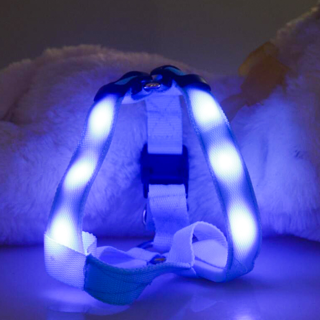 Поводок-рулетка для питомца жгут светодиодные упряжь Led шлейки для собак