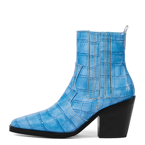 WETKISS الجملة كبيرة الحجم الأحذية أزياء الشتاء الأبيض أحذية حريمي برقبة الكوبية الكعوب الأحذية قبعات رعاة البقر الغربية الأحذية للسيدات - Product Image 3