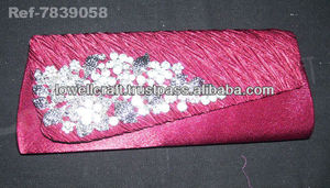 Lowellcraft Hand Embroidery Satin Evening <b>Clutch</b> Purse for <b>Wedding</b> - Product Image 3