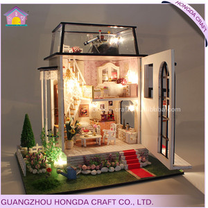 Casa de Muñecas <span class=keywords><strong>en</strong></span> Miniatura con Diseño Nuevo, Iluminación y Muebles, Hecha a Mano con Luz y Herramientas, Manualidades de <span class=keywords><strong>Madera</strong></span> de Balsa - Product Image 2