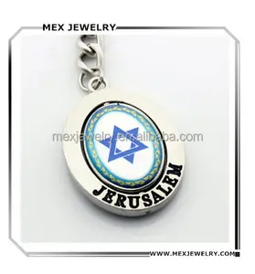 China direct factory price enamel Israel country national flag Jerusalem souvenir keychain