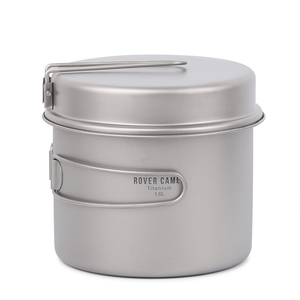 1600ml 티타늄 냄비 + 500ml 팬 초경량 야외 캠핑 조리기구 피크닉 냄비 접이식 롱 핸들