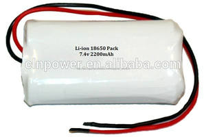 18650 cilíndrico 7.4 Volt 2200 mAh Li Ion Battery Pack - com proteção IC - Product Image 1
