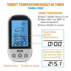 Thermomètre à viande numérique sans fil RF pour cuisine BBQ avec grand affichage Thermomètre de cuisson pour chaudière - Product Image 2