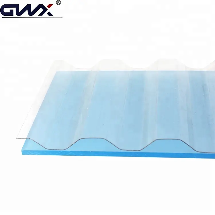 Protection UV mince de revêtement de panneau clair feuille en plastique ondulée de polycarbonate de toiture de serre en polycarbonate