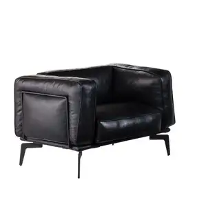 High Quality/ Brazil import leather / office furniture / leisure sofa / stainless Steel base