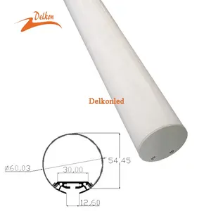 Round tube led aluminum profile with 60*60mm for double strip light