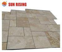 Prix du marbre beige travertin de conception tendance, motif français pour carrelage de sol