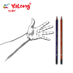 Crayons à <span class=keywords><strong>dessin</strong></span> triangulaires en bois de peuplier de qualité supérieure Yalong, lot de 12 pièces/boîte, crayons standard pour croquis avec gomme - Product Image 4