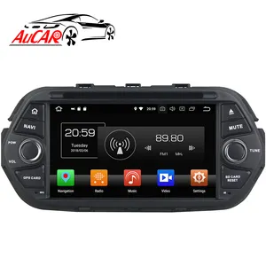 AuCAR 7 "Android 10.0车载收音机GPS Navi触摸屏汽车立体声PX4多媒体播放器汽车视频为菲亚特Tipo Egea 2016-2017