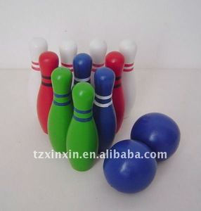 jeu de quilles jouets en bois coloré pour les enfants - Product Image 1