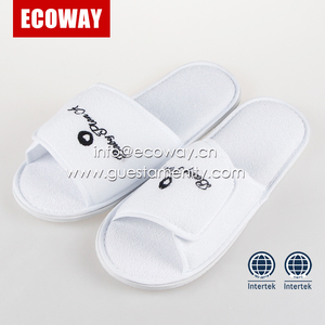 Pas cher <span class=keywords><strong>en</strong></span> gros à bout ouvert pantoufles pour spa 100 <span class=keywords><strong>coton</strong></span> hôtel pantoufles - Product Image 1