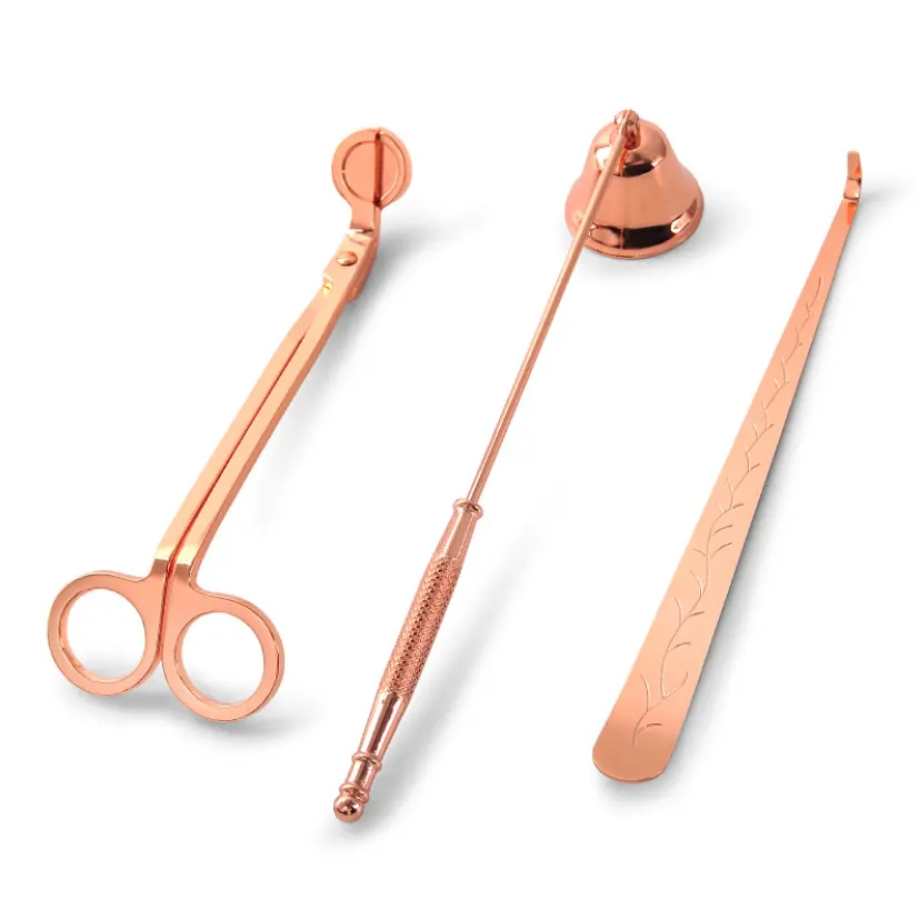 Facile Per Spegnere Candela Famiglia Estintore Strumenti Candela Forbici Stoppino Trimmer In Oro Rosa set