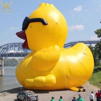 Canard gonflable géant pour la décoration, nouvel an, événement, avec lunettes de soleil, résistant au feu, 2m/5m/10m, 2020