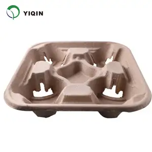 Manufacturer Disposable Take Away Free Samples 4 Paper Cup Holder Tray Carrier
