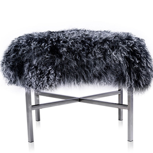 Tibetan Lamb Sgabello copertura della pelle di pecora A pelo Lungo - Product Image 3