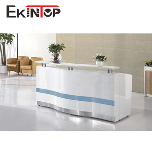 Comptoir de réception en forme de L, mobilier <span class=keywords><strong>d</strong></span>'information de taille standard pour la vente au <span class=keywords><strong>d</strong></span>étail <span class=keywords><strong>mobile</strong></span>, Ekintop, pour 2 personnes - Product Image 5