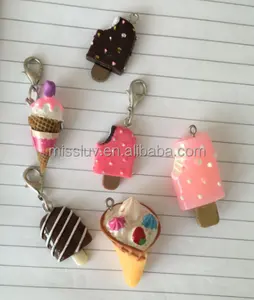 Moda accessori alimentari resina charms ciondolo imitazione charms gelato gelato gelato