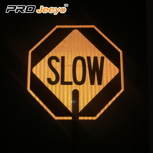 18x18 ", 6" Poly-grip xử lý dừng/chậm Paddle phản xạ dấu hiệu giao thông, nhôm an toàn đường bộ dấu hiệu - Product Image 5