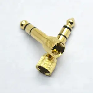 High quality Male 6.3mm to Female 3.5mm 40L stereo gold plated Audio Plug Adapter