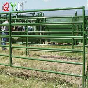 Paneles de Cerca para Caballos con Recubrimiento de Color Verde, Corral Metálico Portátil - Product Image 1
