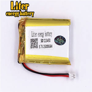 Plug 2,0-2 P 113450 2500 mAh 3,7 V rechargeable LiPo battery solar Li ion polymer lithium-batterie with PCM - Product Image 1