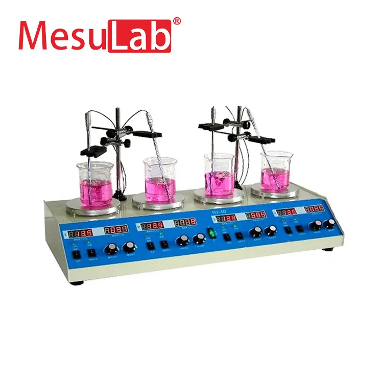 MesuLab pengaduk magnetis banyak posisi, pengaduk lab dengan temperatur pelat panas, pelat panas, pengaduk magnetik banyak posisi