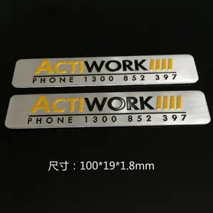 Aluminium Name Plate Customized Custom Name Plate Metal Label Sticker Aluminium Name Plate Customized Metal Embossed Aluminum Logo Customized Printing Logo