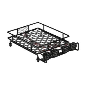 Bandeja de equipaje de techo con luces led para camiones <span class=keywords><strong>Tamiya</strong></span>, rejilla negra D90 D110 Axial RC4WD - Product Image 1