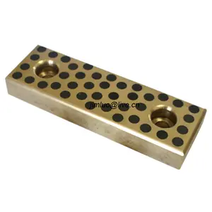 Sliding Cast Bronze Solid lubricant inlaid bearing bush self lubricating brass linear plate pad bearing