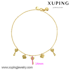 75029 xuping 24k altın halhal kadın kuyumcu sayacı tasarım görüntüleri, altın halhal tasarımlar, yeni tasarım halhal - Product Image 3