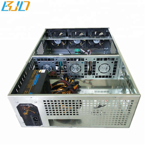 Montado 4U 6 GPU <span class=keywords><strong>Bitcoin</strong></span> minería Rig con 6 unids bandas y 1650 W ATX minería <span class=keywords><strong>PSU</strong></span> - Product Image 1