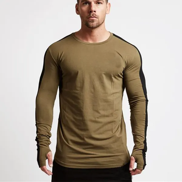 市場の新商品トールTシャツロングTシャツトレーニングラウンドボトムジムTシャツ