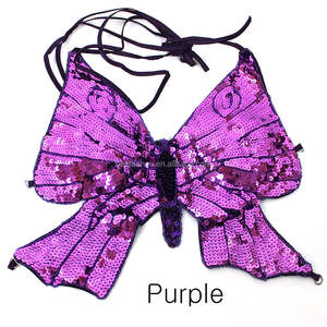BestDance Sexy Clubwear Rave <span class=keywords><strong>GoGo</strong></span> mariposa de lentejuelas con cuentas bailarina del vientre sujetador Samba Bra Top traje - Product Image 2