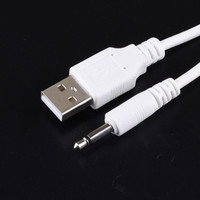 Couleur blanche 3.5mm Mono TRS Audio Jack vers USB 2.0 Mâle Adaptateur Écouteur Câble Audio